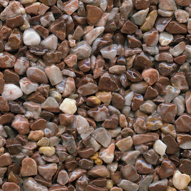 Farbmuster Kontrast Braun — Marmorkies mit braunen und roten Steinen